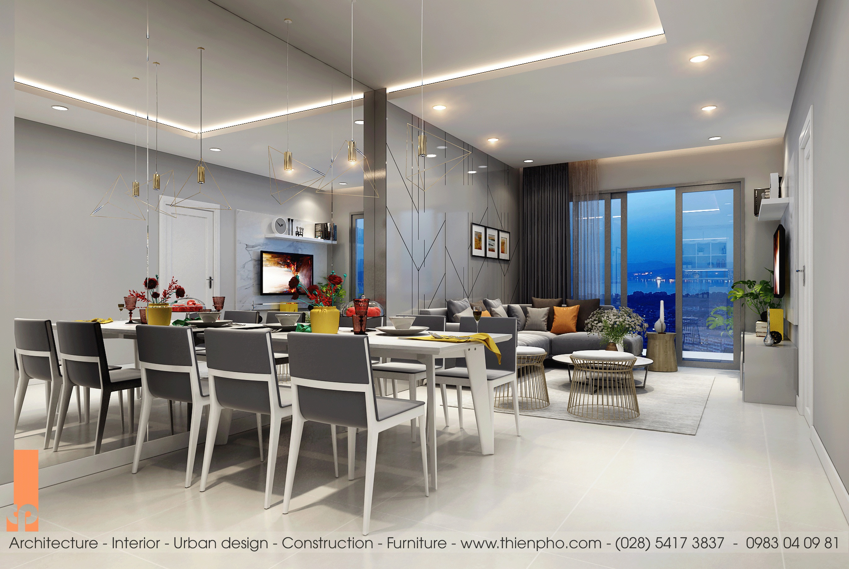 dinning + phòng khách?>