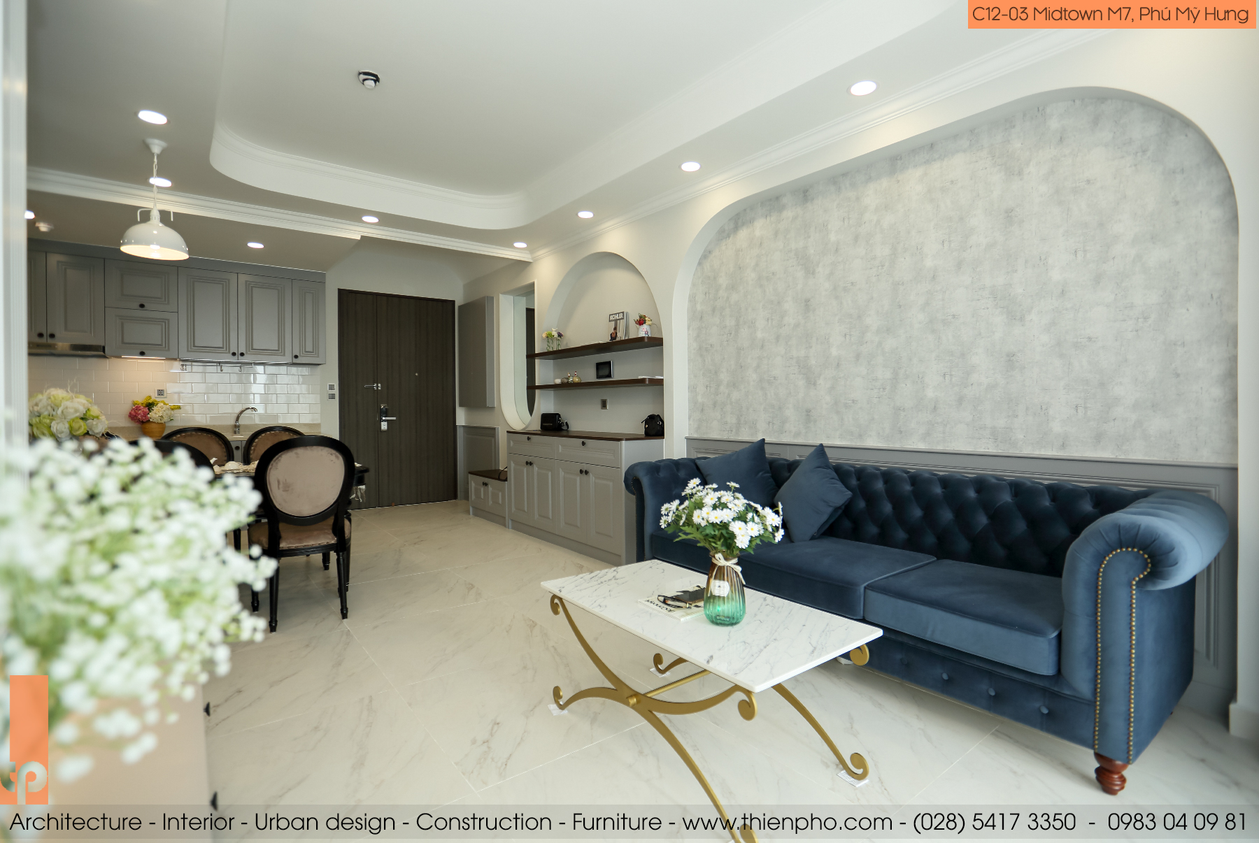 Hình ảnh thực tế thi công hoàn thiện nội thất căn hộ C12-03 Midtown M7, Phú Mỹ Hưng